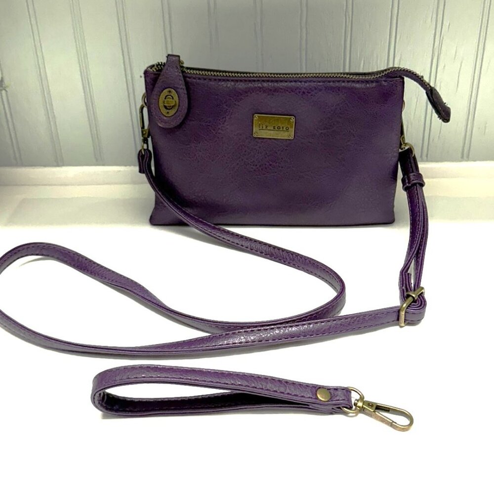 LIZ SOTO "Ella" Buttery Soft Leather Triple Entry Crossbody Bag/Wristlet